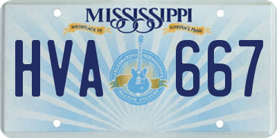 MS license plate HVA667