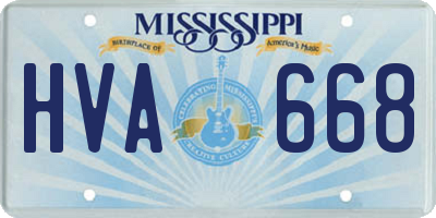 MS license plate HVA668