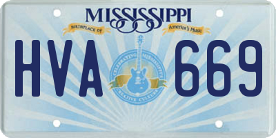 MS license plate HVA669