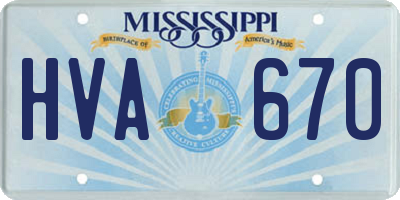 MS license plate HVA670