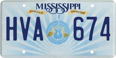 MS license plate HVA674