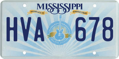 MS license plate HVA678