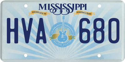 MS license plate HVA680