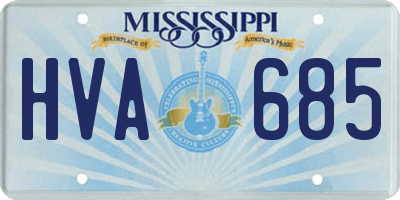 MS license plate HVA685