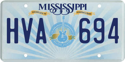 MS license plate HVA694