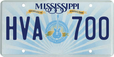 MS license plate HVA700