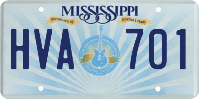 MS license plate HVA701