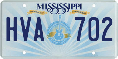MS license plate HVA702