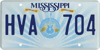 MS license plate HVA704