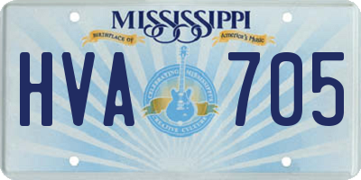MS license plate HVA705