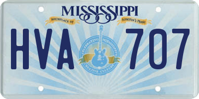 MS license plate HVA707