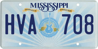 MS license plate HVA708