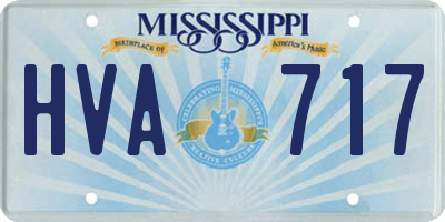 MS license plate HVA717