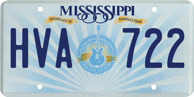 MS license plate HVA722