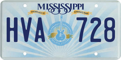 MS license plate HVA728