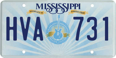 MS license plate HVA731