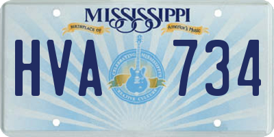MS license plate HVA734