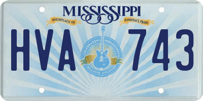 MS license plate HVA743