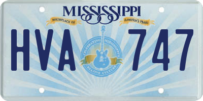 MS license plate HVA747