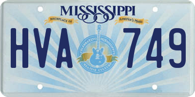 MS license plate HVA749