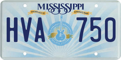 MS license plate HVA750