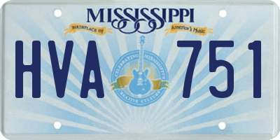 MS license plate HVA751