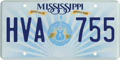 MS license plate HVA755