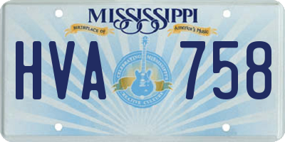 MS license plate HVA758