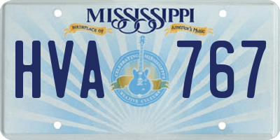 MS license plate HVA767