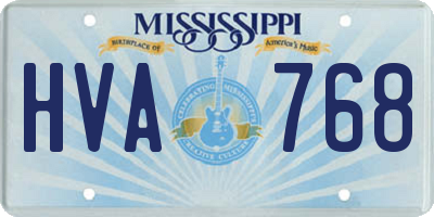 MS license plate HVA768