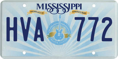 MS license plate HVA772