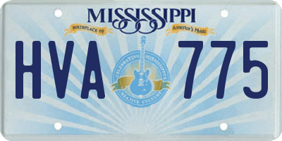 MS license plate HVA775