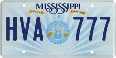 MS license plate HVA777