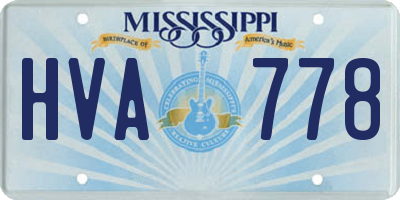 MS license plate HVA778