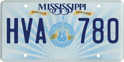 MS license plate HVA780