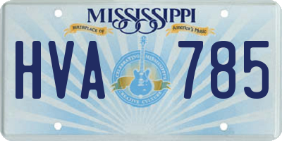 MS license plate HVA785