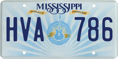 MS license plate HVA786