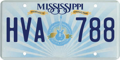 MS license plate HVA788