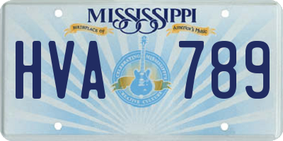 MS license plate HVA789