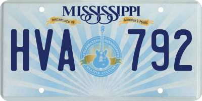 MS license plate HVA792