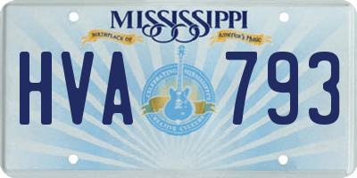 MS license plate HVA793