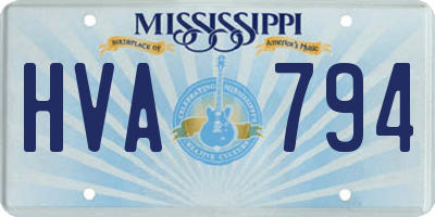 MS license plate HVA794
