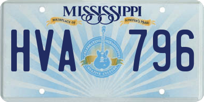 MS license plate HVA796