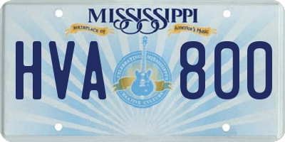 MS license plate HVA800