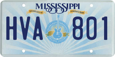 MS license plate HVA801