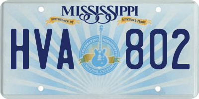 MS license plate HVA802