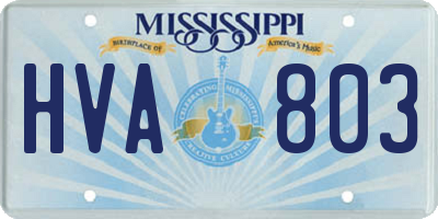 MS license plate HVA803