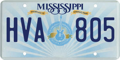 MS license plate HVA805