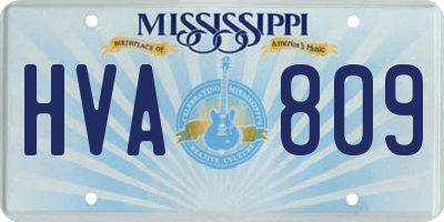 MS license plate HVA809