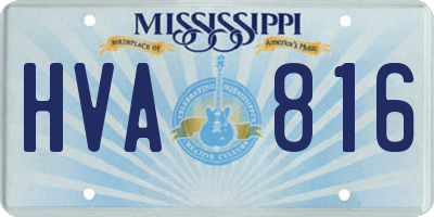MS license plate HVA816